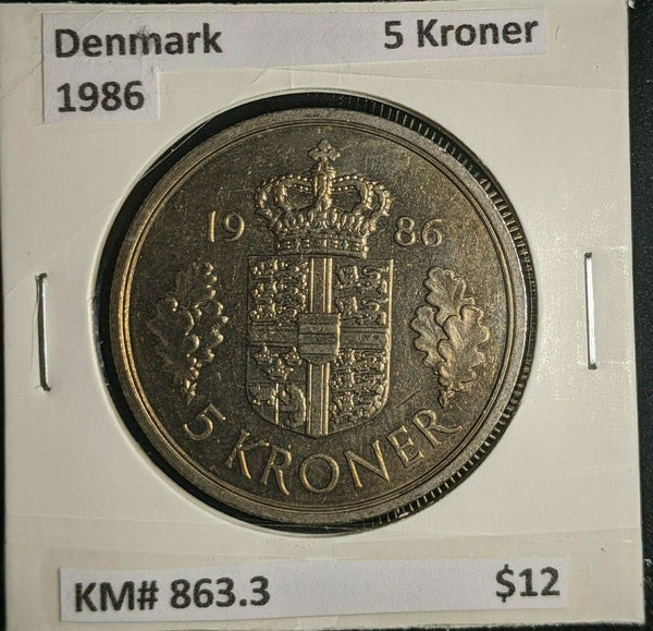 Denmark 1986 5 Kroner KM# 863.3 #0138
