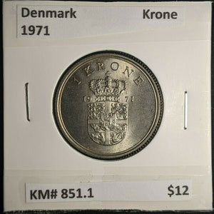 Denmark 1971 Krone KM# 851.1 #0178