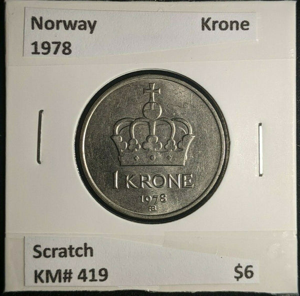 Norway 1978 Krone KM# 419 Scratch #0168