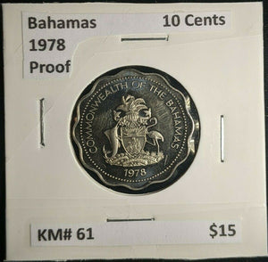 Bahamas Proof 1978 10 Cents KM# 61 #079