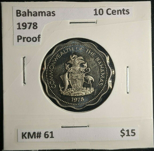 Bahamas Proof 1978 10 Cents KM# 61 #079