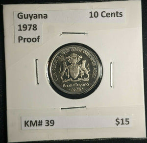 Guyana Proof 1978 10 Cents KM# 39 #045  8B
