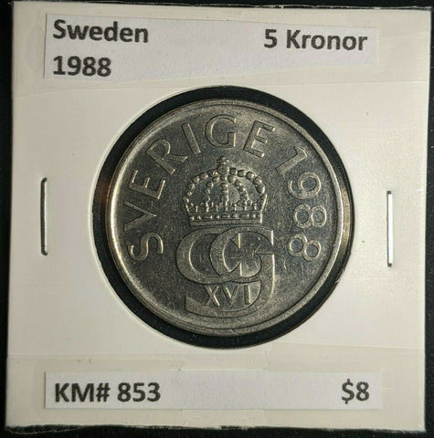 Sweden 1988  5 Kronor KM# 853 #0143    #12A