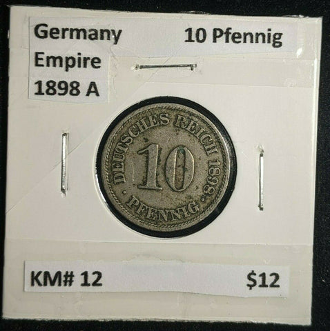 Germany 1898 A 10 Pfennig Empire KM# 12 #728  8A