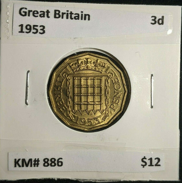 Great Britain 1953 3d Threepence KM# 886 #099