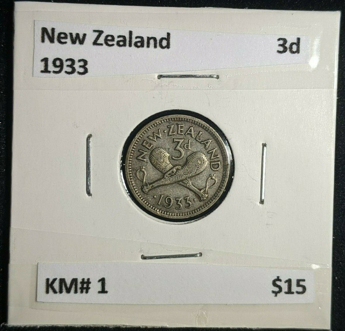 New Zealand 1933 3d Threepence KM# 1 #055