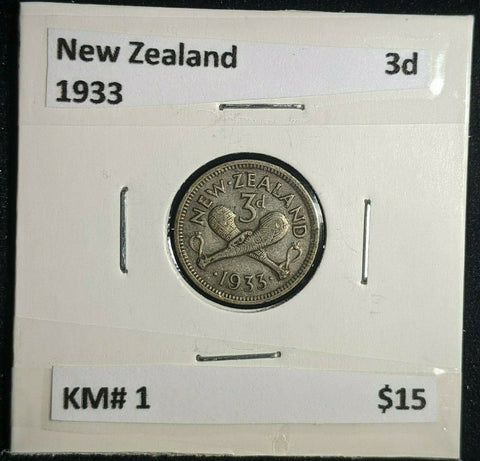 New Zealand 1933 3d Threepence KM# 1 #055