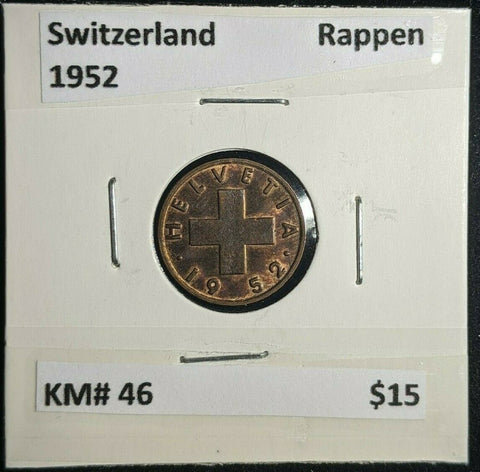 Switzerland 1952 Rappen KM# 46 #065    #12A