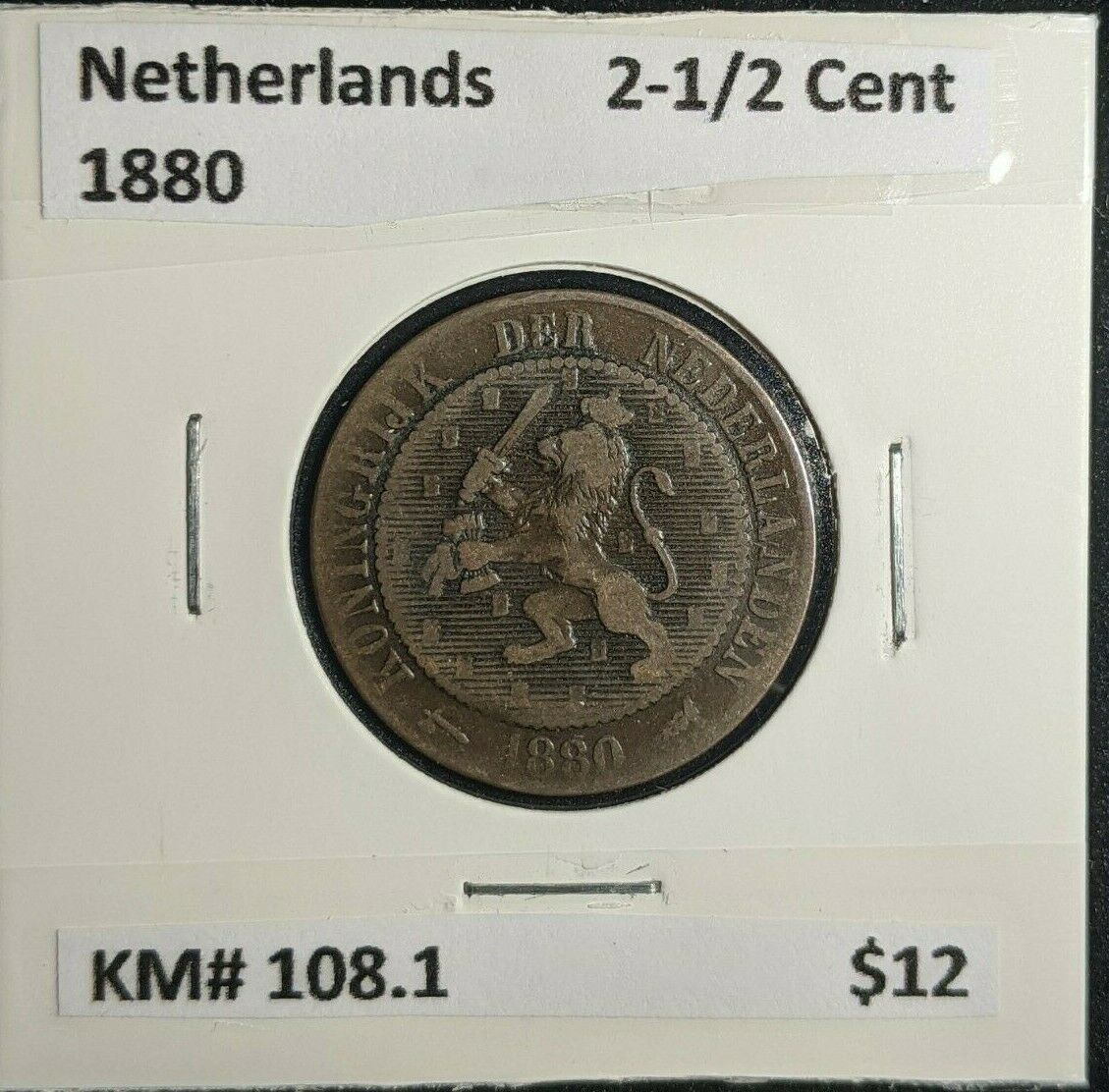 Netherlands 1880 2-1/2 Cent KM# 108.1 #1305