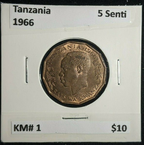 Tanzania 1966 5 Senti KM# 1 #1307   10C