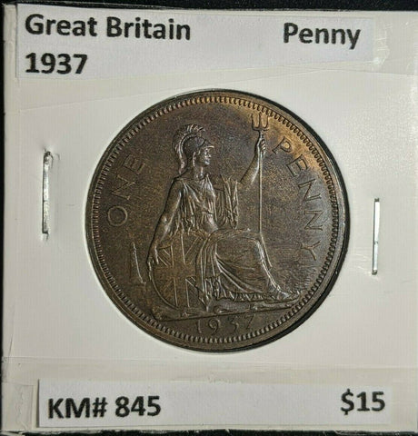 Great Britain 1937 Penny KM# 845 #1973  #16B