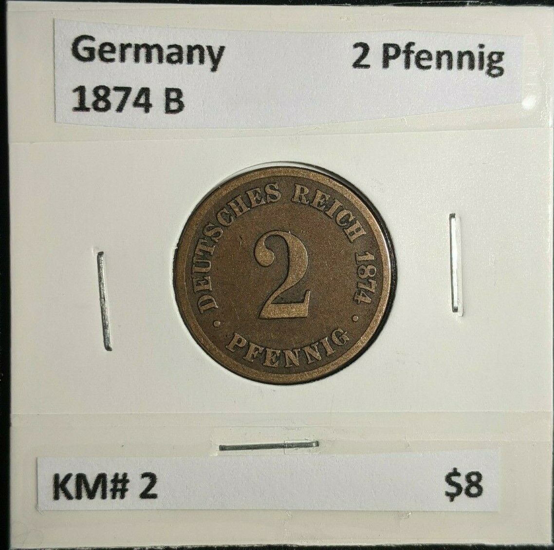 Germany 1874 B 2 Pfennig KM# 2 #1224  7A