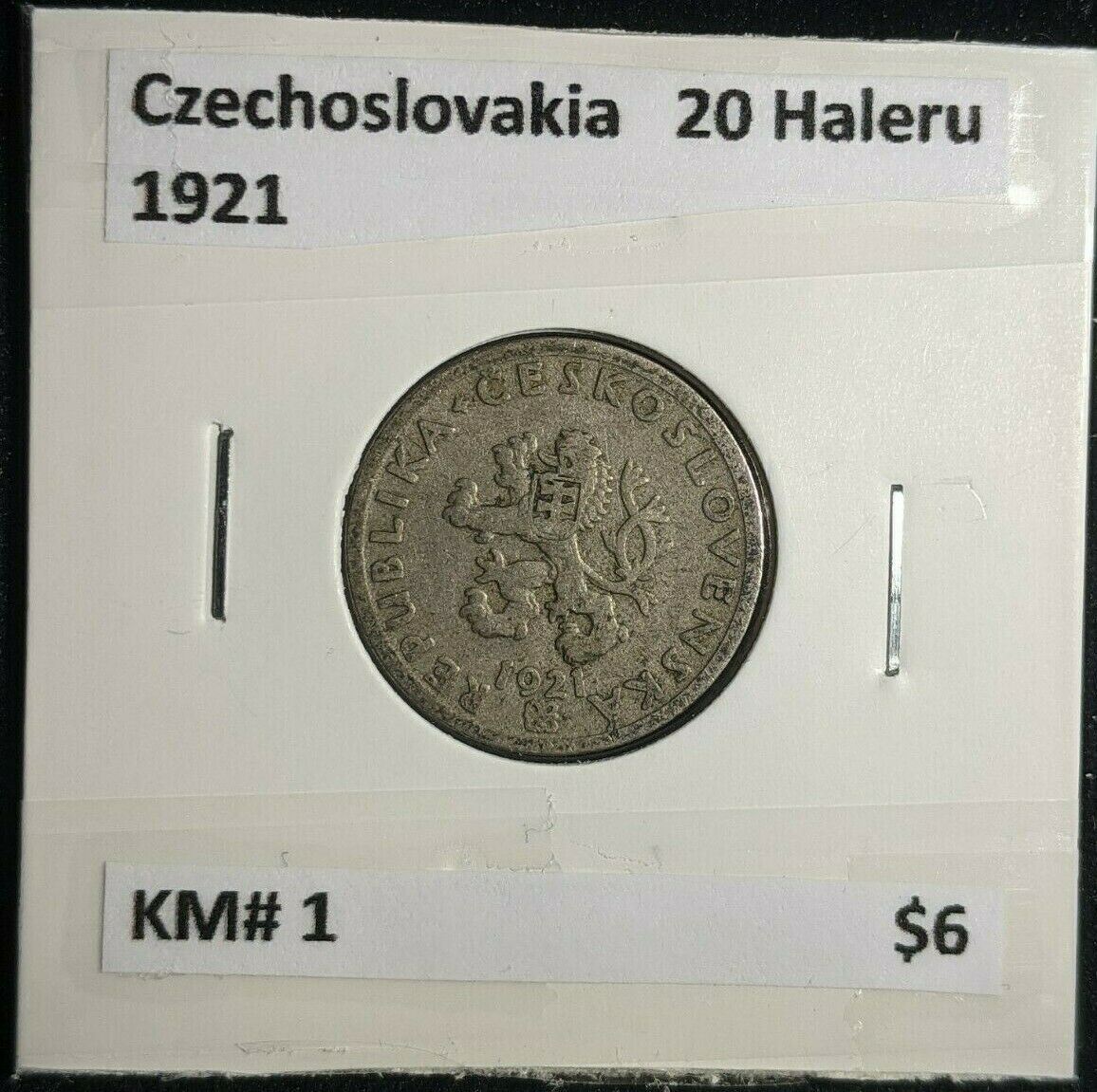 Czechoslovakia 1921 20 Haleru KM# 1 #1905