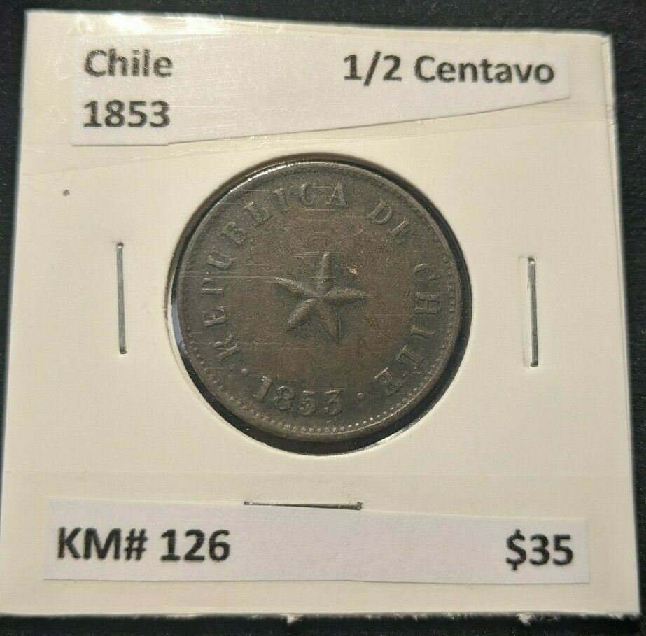 Chile 1853 1/2 Centavo KM# 126  #1423