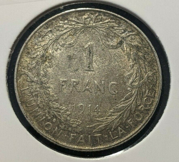 Belgium 1914 Franc KM# 73.1 Cleaned #711