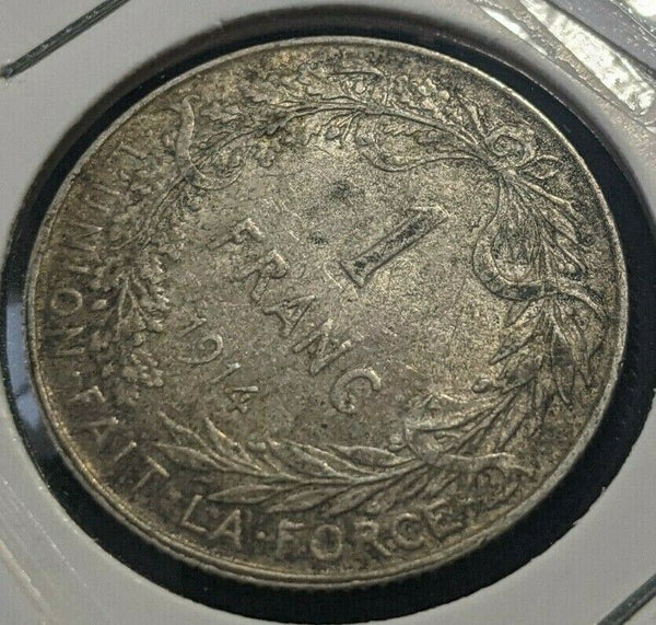 Belgium 1914 Franc KM# 73.1 Cleaned #711