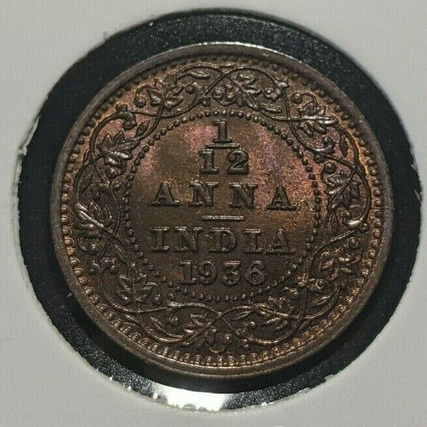 India 1936 C 1/12 Anna KM# 509 #378