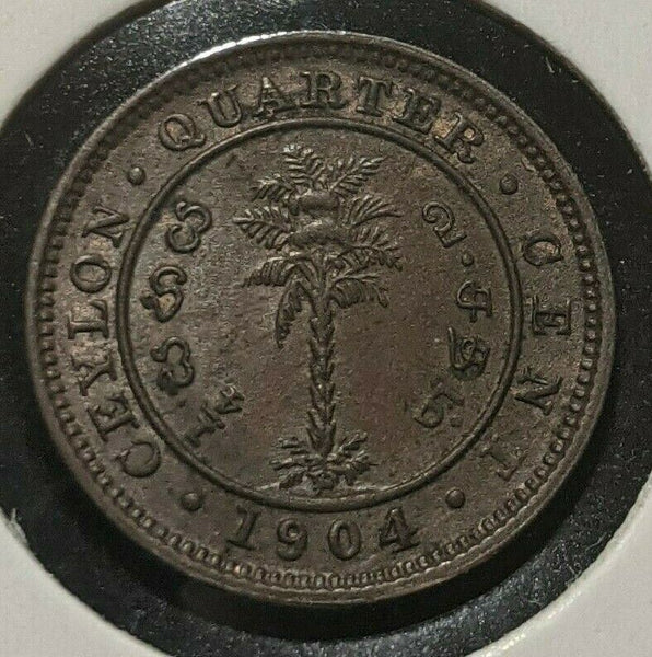 Ceylon 1904 1/4 Cent KM# 100 #776