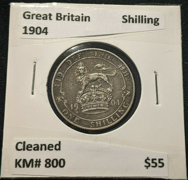 Great Britain 1904 Shilling KM# 800 Cleaned #988
