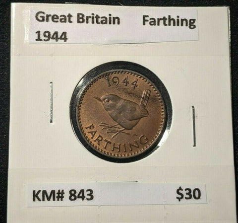Great Britain 1944 Farthing 1/4d KM# 843    #206