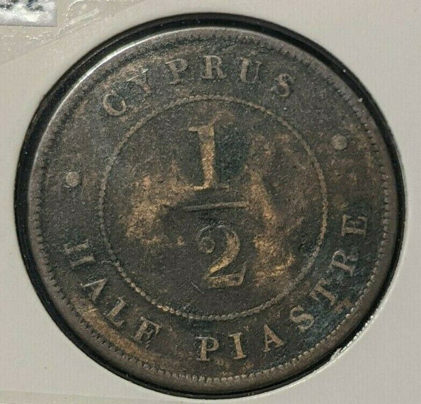 Cyprus 1891 1/2 Piastre KM# 2 Bent domed   #006