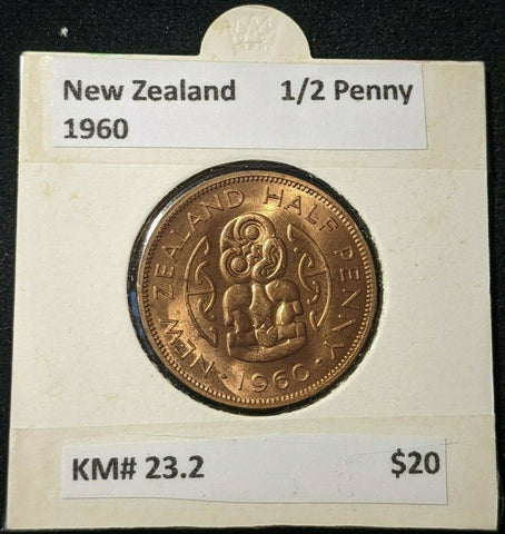 New Zealand 1960 Half Penny 1/2d KM# 23.2 #015