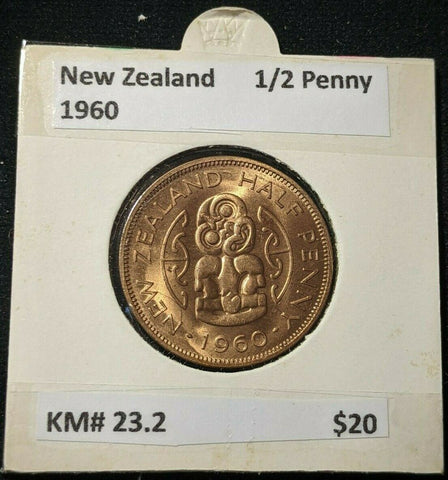 New Zealand 1960 Half Penny 1/2d KM# 23.2 #009