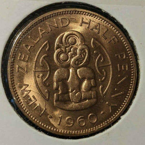 New Zealand 1960 Half Penny 1/2d KM# 23.2 #009