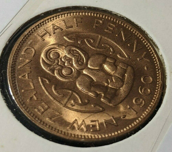 New Zealand 1960 Half Penny 1/2d KM# 23.2 #009