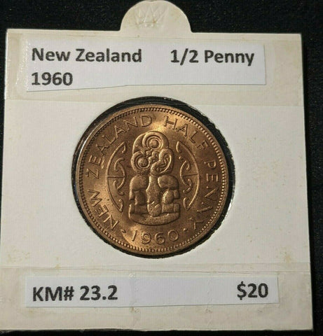 New Zealand 1960 Half Penny 1/2d KM# 23.2 #004