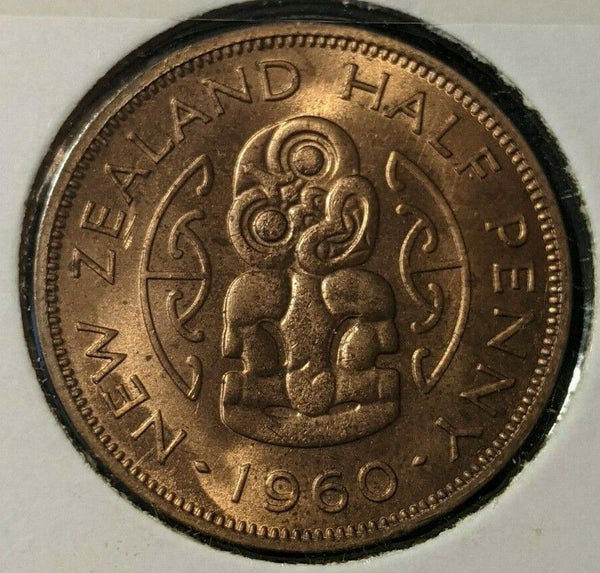 New Zealand 1960 Half Penny 1/2d KM# 23.2 #004