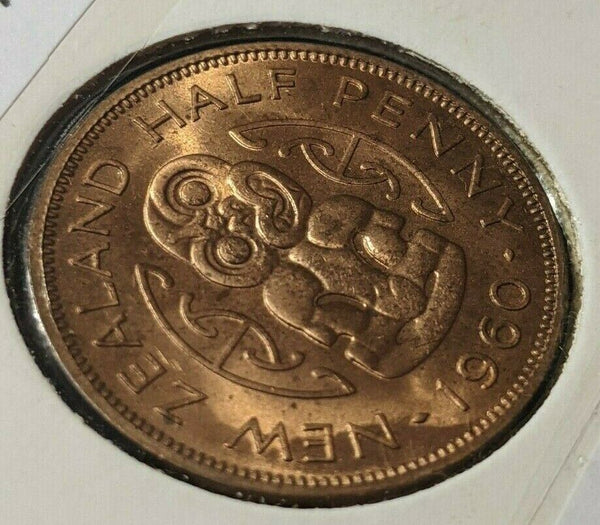 New Zealand 1960 Half Penny 1/2d KM# 23.2 #004