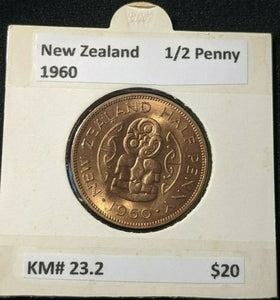New Zealand 1960 Half Penny 1/2d KM# 23.2 #028