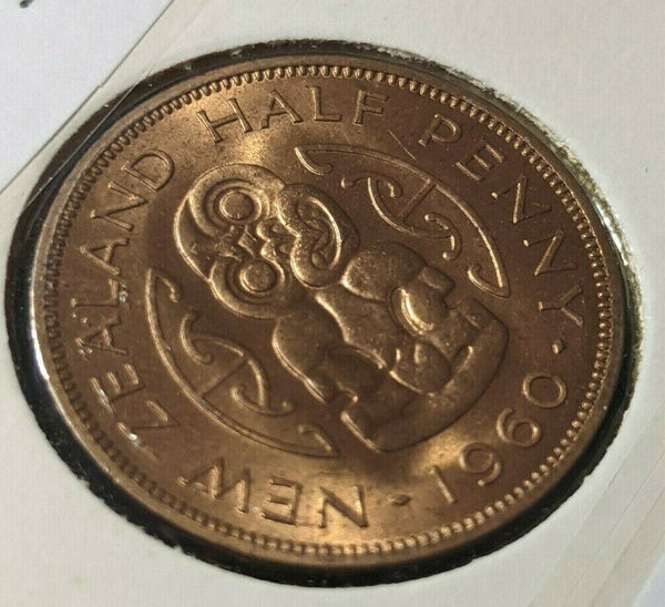 New Zealand 1960 Half Penny 1/2d KM# 23.2 #028