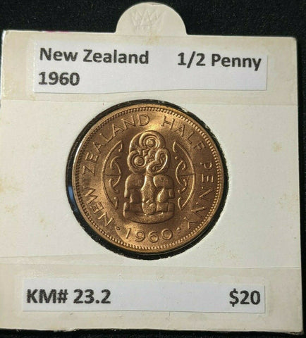 New Zealand 1960 Half Penny 1/2d KM# 23.2 #032