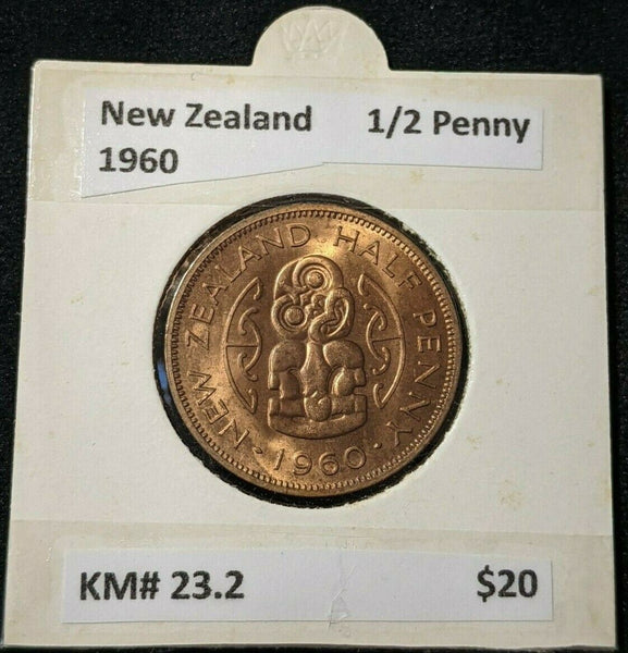 New Zealand 1960 Half Penny 1/2d KM# 23.2 #003