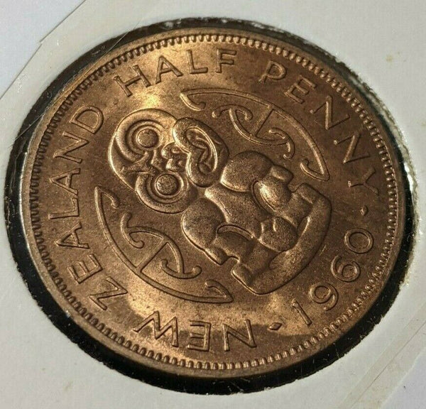 New Zealand 1960 Half Penny 1/2d KM# 23.2 #003