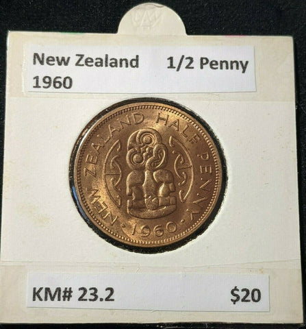 New Zealand 1960 Half Penny 1/2d KM# 23.2 #047