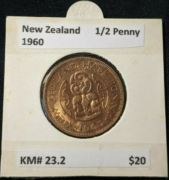 New Zealand 1960 Half Penny 1/2d KM# 23.2 #008