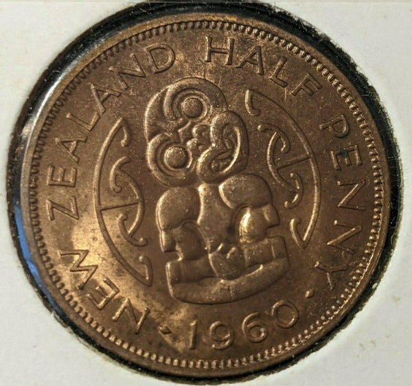 New Zealand 1960 Half Penny 1/2d KM# 23.2 #008