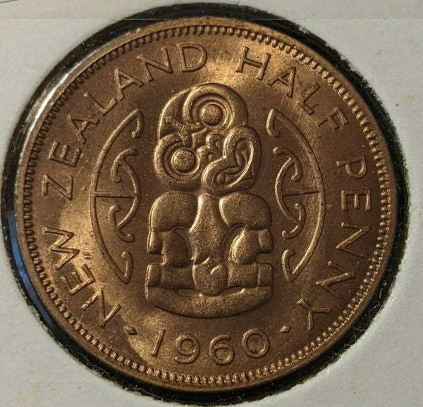 New Zealand 1960 Half Penny 1/2d KM# 23.2 #036