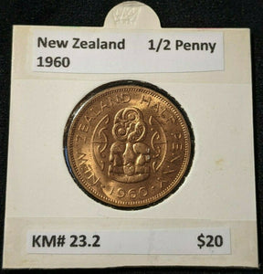 New Zealand 1960 Half Penny 1/2d KM# 23.2 #041