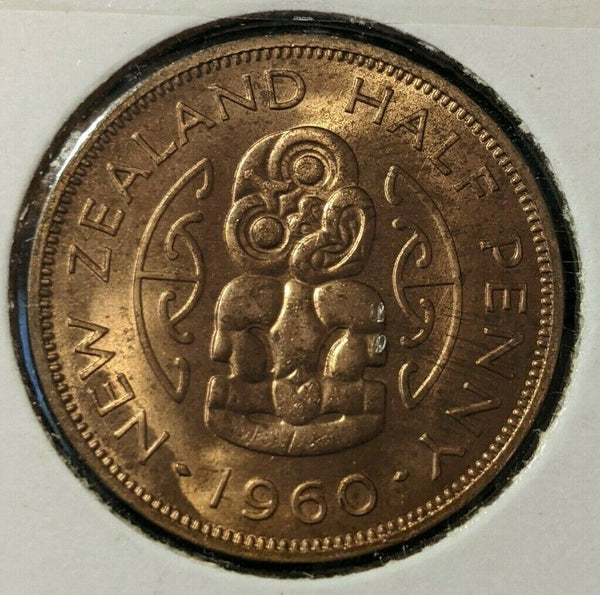 New Zealand 1960 Half Penny 1/2d KM# 23.2 #041