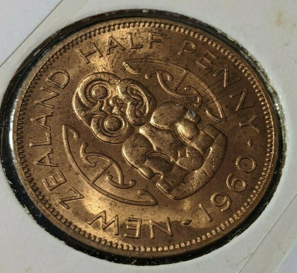 New Zealand 1960 Half Penny 1/2d KM# 23.2 #041