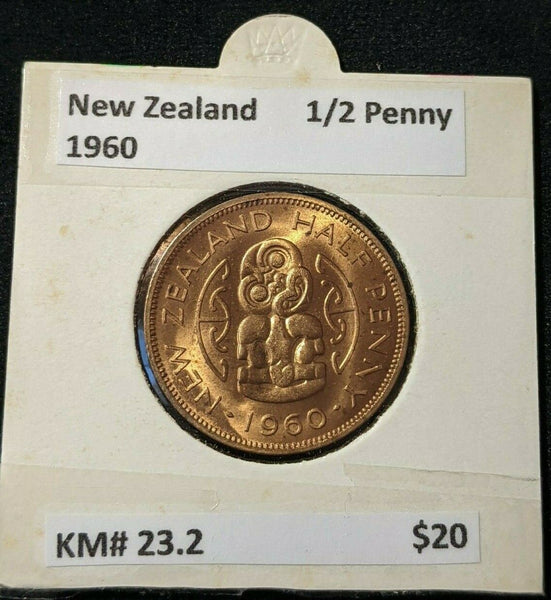 New Zealand 1960 Half Penny 1/2d KM# 23.2 #042