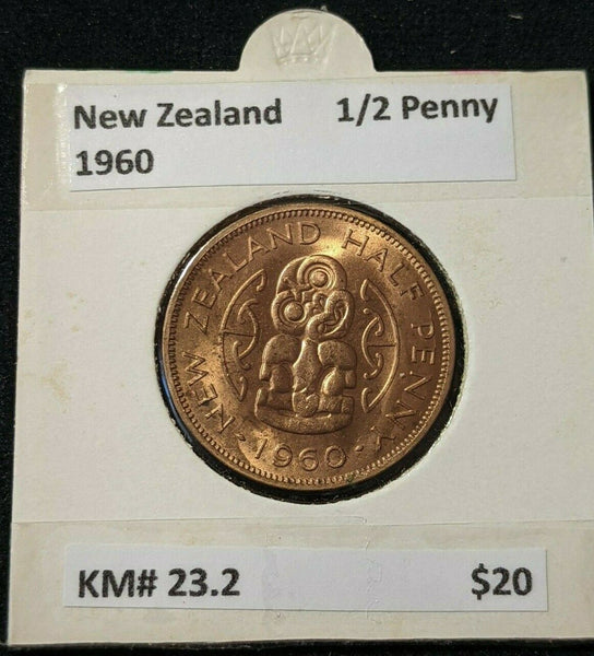 New Zealand 1960 Half Penny 1/2d KM# 23.2 #018