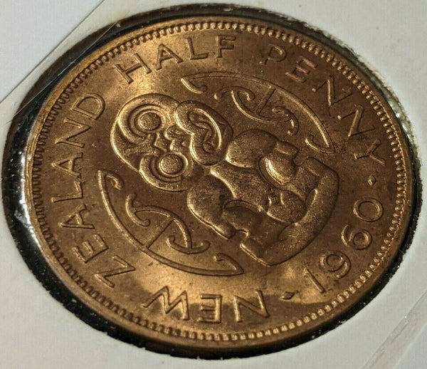 New Zealand 1960 Half Penny 1/2d KM# 23.2 #045