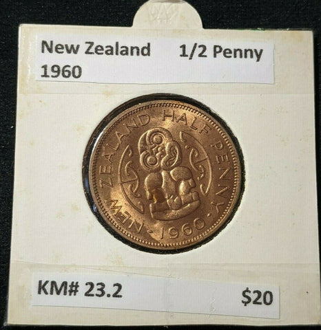 New Zealand 1960 Half Penny 1/2d KM# 23.2 #012