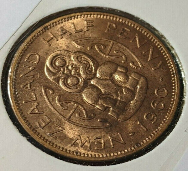 New Zealand 1960 Half Penny 1/2d KM# 23.2 #019