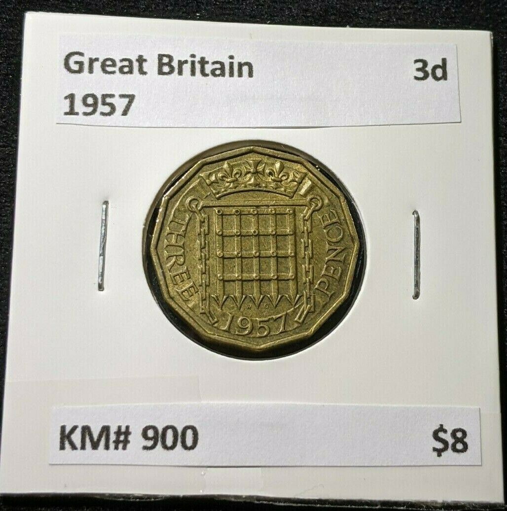 Great Britain 1957 Threepence 3d KM# 900 #956